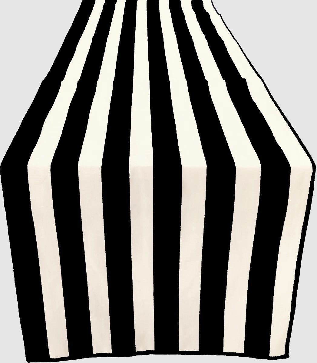 Poly Cotton Table Runner - 1" Stripe Print, 12" Wide x 108" Long (1 Piece)