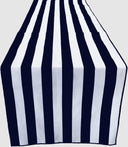Poly Cotton Table Runner - Stripe Print, 12" Wide X 120" Long (1 Piece)