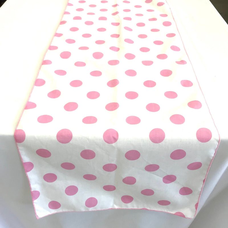 Polka Dot Print Poly Cotton Fabric - Broadcloth, 12" Wide x 120" Long (1 Table Runner)
