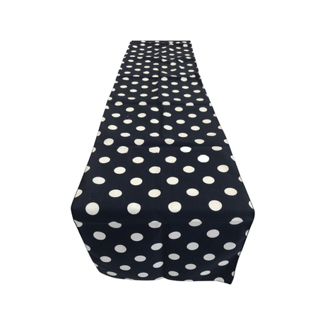 Polka Dot Print Poly Cotton Fabric - Broadcloth, 12" Wide x 120" Long (1 Table Runner)