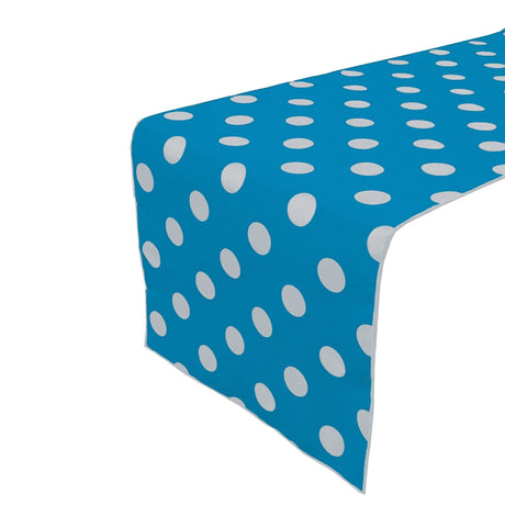 Polka Dot Print Poly Cotton Fabric - Broadcloth, 12" Wide x 120" Long (1 Table Runner)
