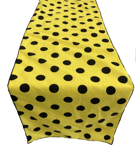 Polka Dot Print Poly Cotton Fabric - Broadcloth, 12" Wide x 120" Long (1 Table Runner)