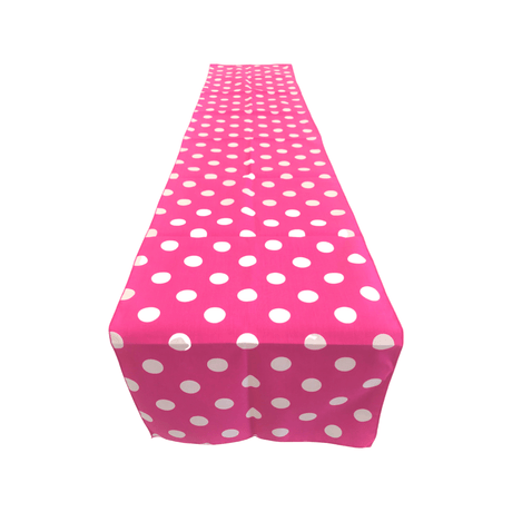 Polka Dot Print Poly Cotton Fabric - Broadcloth, 12" Wide x 120" Long (1 Table Runner)