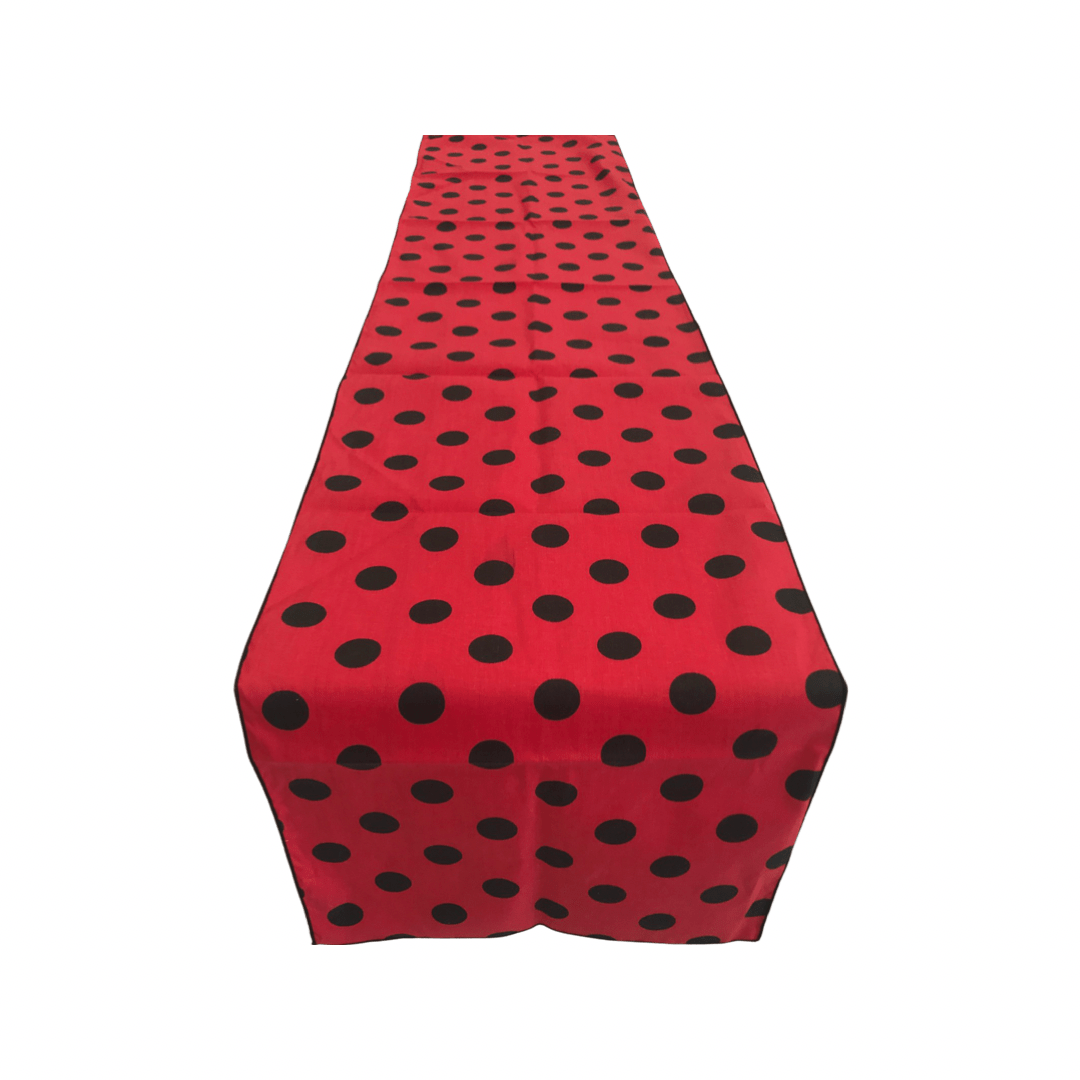 Polka Dot Print Broadcloth Poly Cotton Fabric - Polka Dot Print, 12" Wide x 72" Long (1 Table Runner)