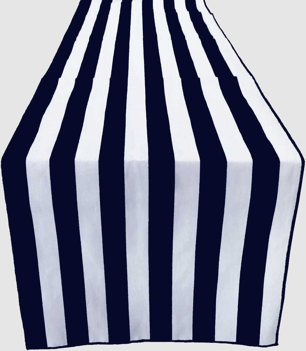 Poly Cotton Table Runner - Stripe Print, 12" Wide x 90" Long (1 Piece)