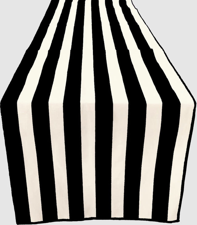 Poly Cotton Table Runner - Stripe Print, 12" Wide x 90" Long (1 Piece)