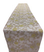 Metallic Embroidery Lace Table Runner Fabric - Dusty Rose On Dusty Rose Mesh, 12" X 90" (1 Piece)