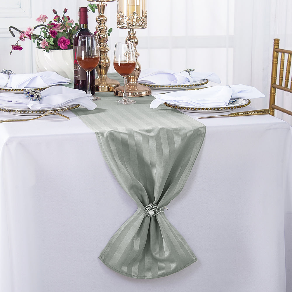 Polyester Table Runner 12x108 Silver