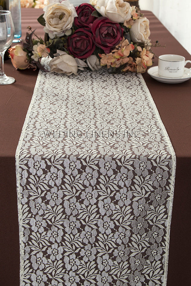 Lace Table Runner 12x108 Ivory