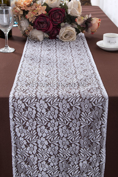 Lace Table Runner 12x108 White