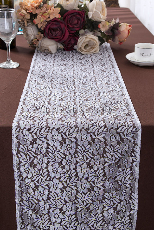 Lace Table Runner 12x108 White