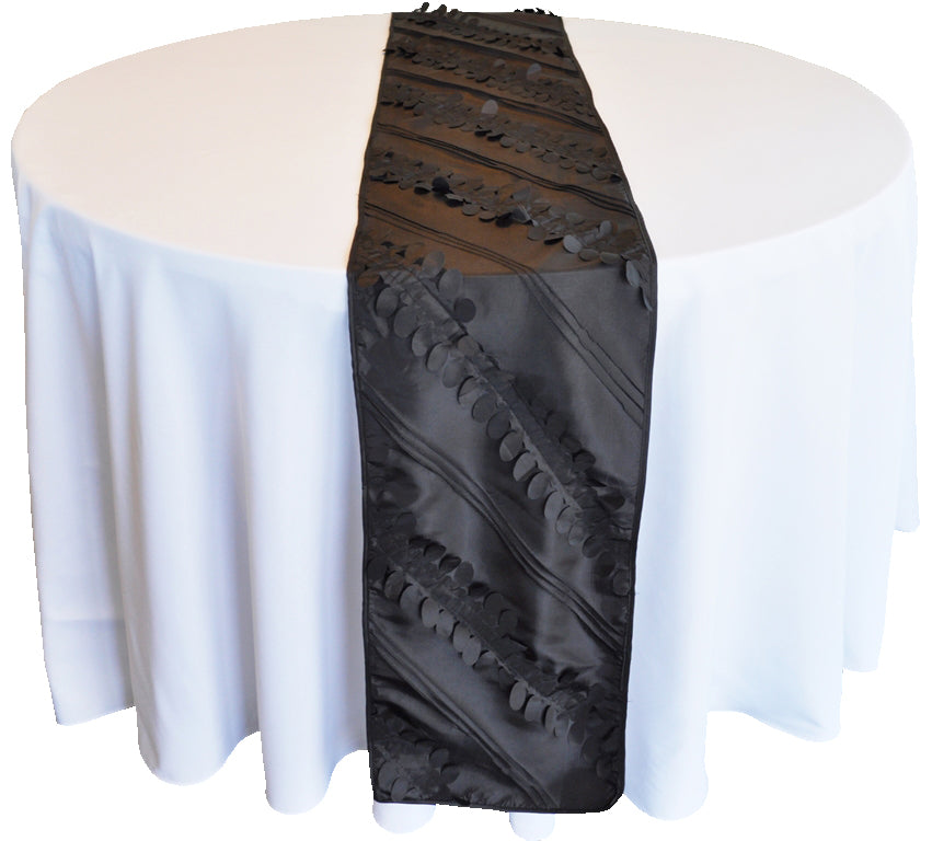 Taffeta Table Runner 12x108 Black