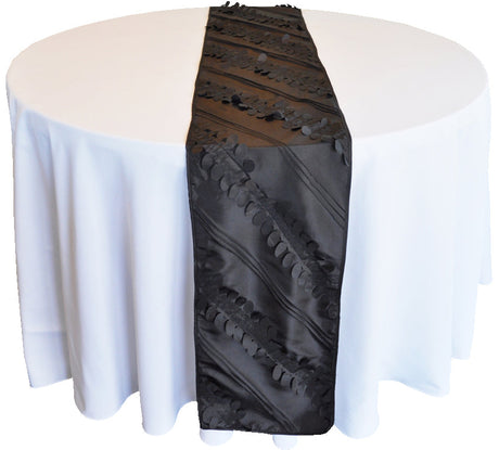 Taffeta Table Runner 12x108 Black