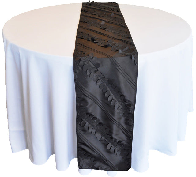 Taffeta Table Runner 12x108 Black