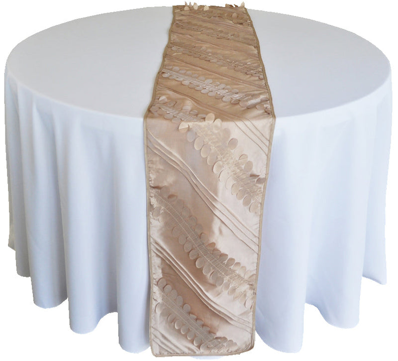 Taffeta Table Runner 12x108 Champagne