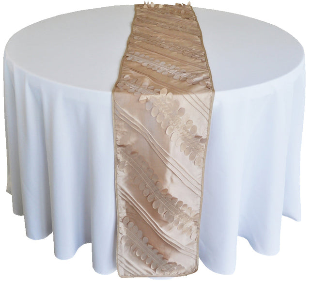 Taffeta Table Runner 12x108 Champagne
