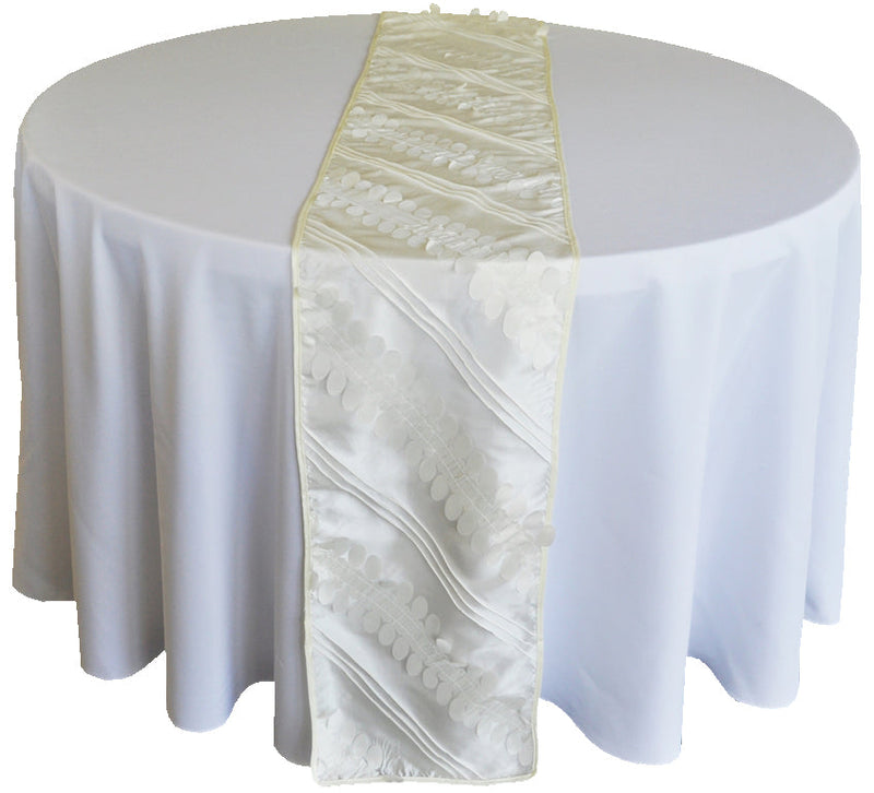 Taffeta Table Runner 12x108 Ivory