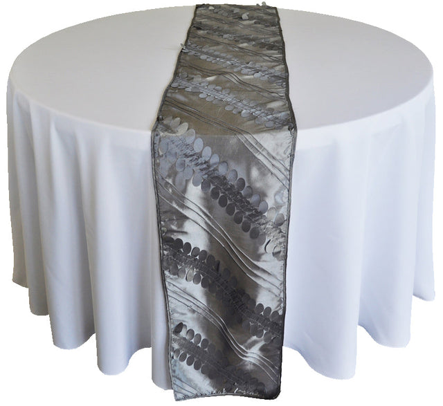 Taffeta Table Runner 12x108 Silver