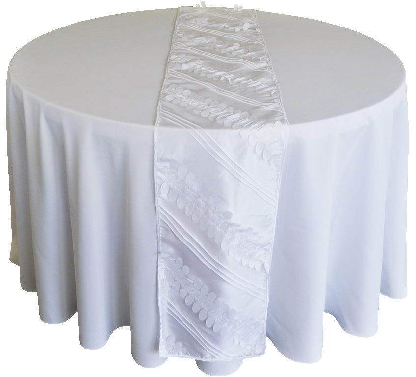Taffeta Table Runner 12x108 White
