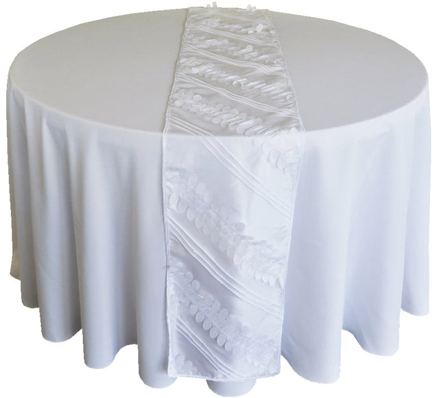 Taffeta Table Runner 12x108 White