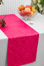 Damask Table Runner Marquis Jacquard Polyester 12x108 Fuchsia