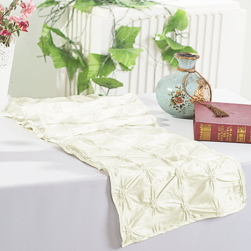 Taffeta Table Runner 12x108 Ivory