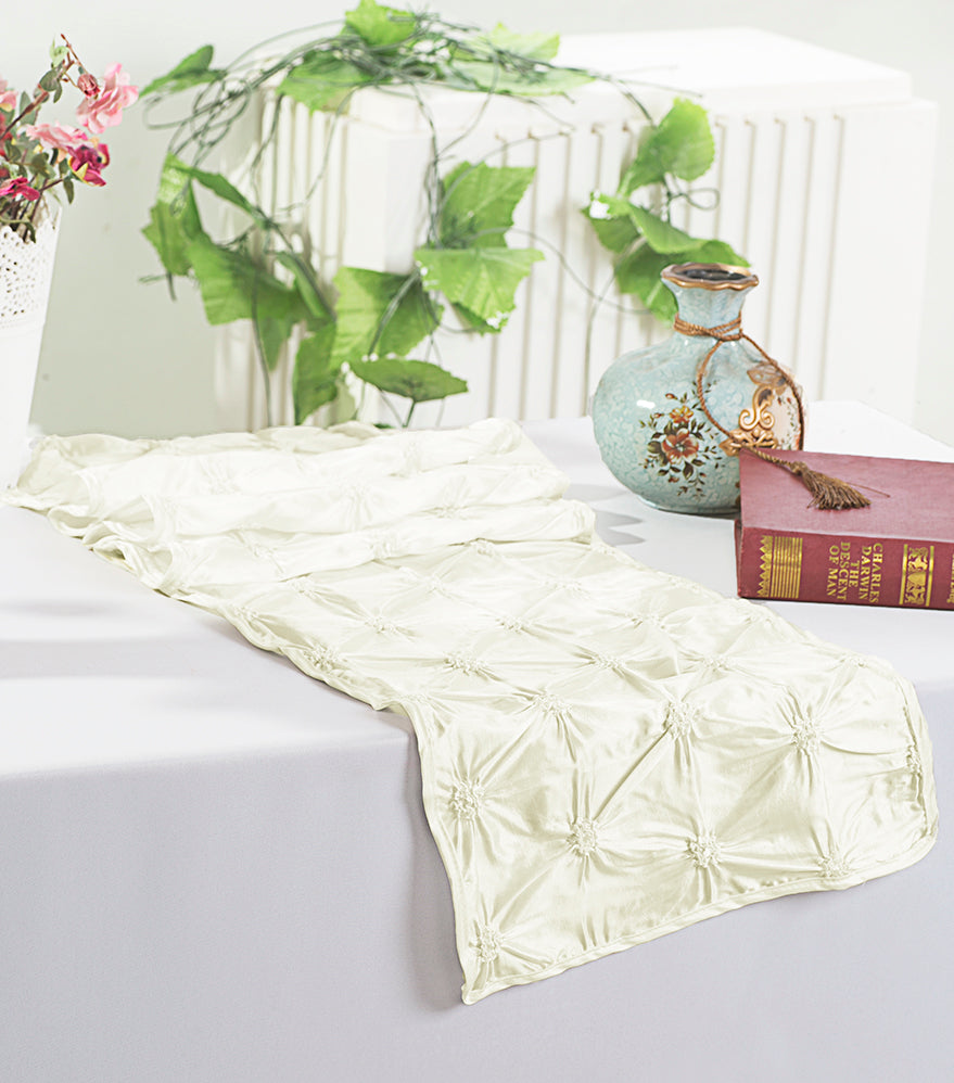 Taffeta Table Runner 12x108 Ivory