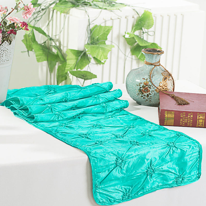 Taffeta Table Runner 12x108 Pool Blue