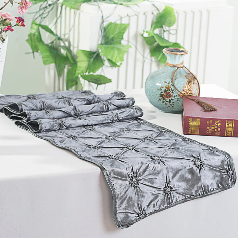 Taffeta Table Runner 12x108 Silver