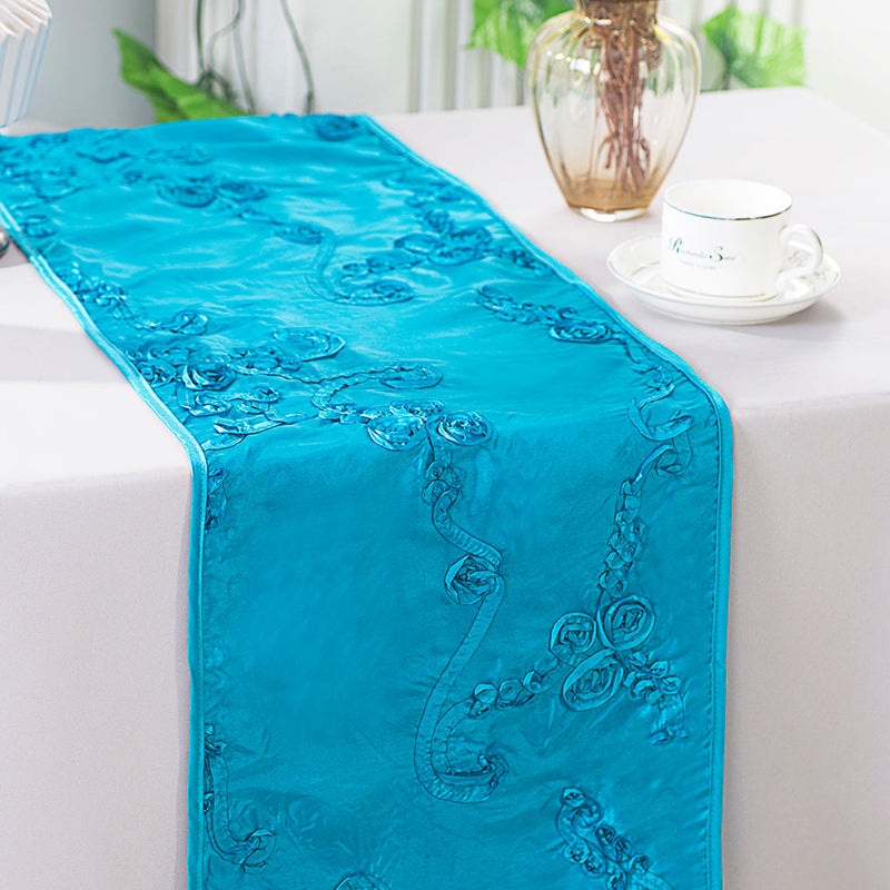 Taffeta Table Runner 12x108 Turquoise