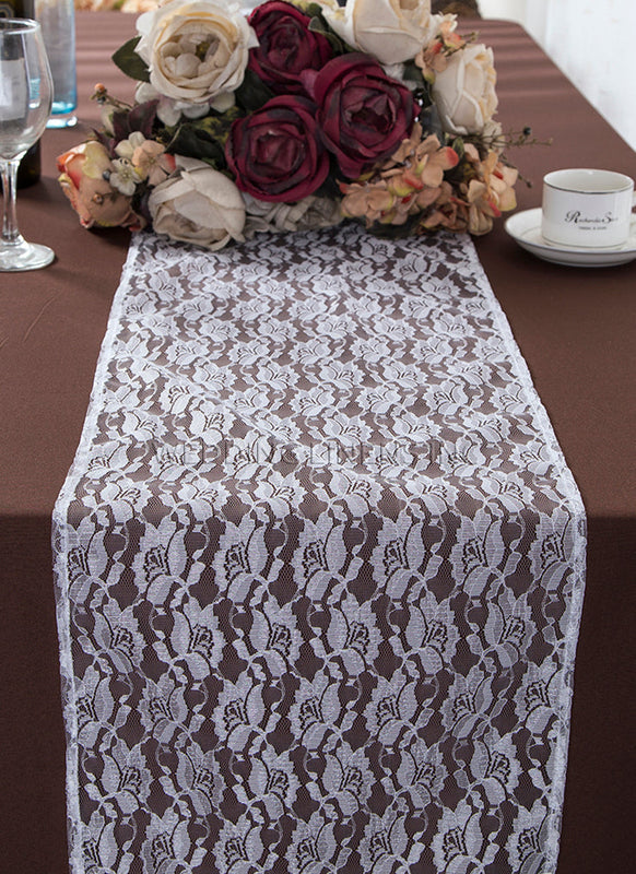 Lace Table Runner 12x108 White