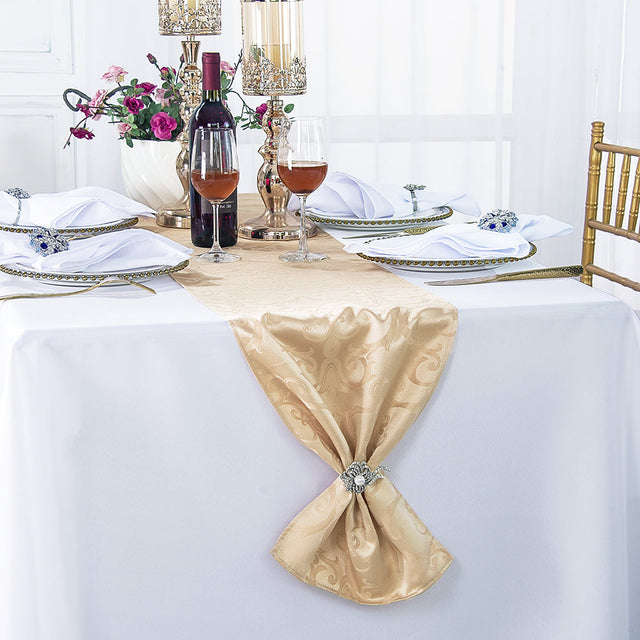 Polyester Table Runner 12x108 Champagne
