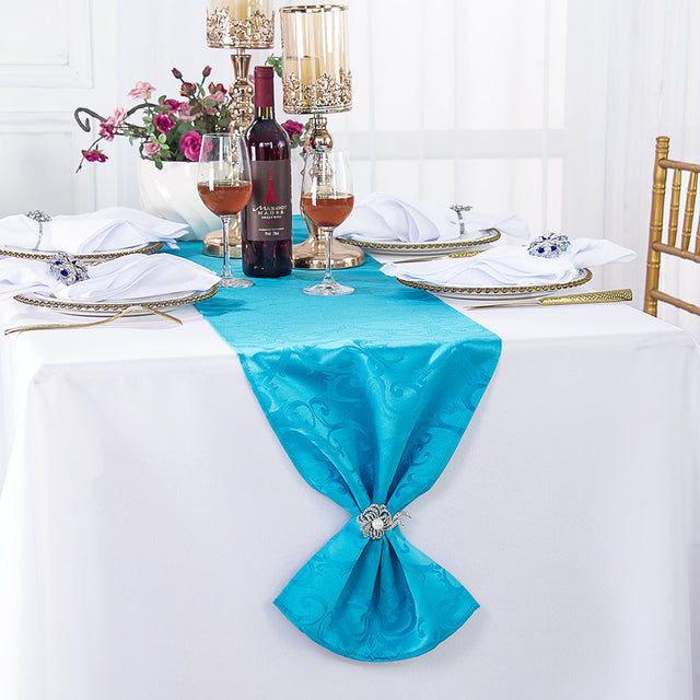 Polyester Table Runner 12x108 Turquoise