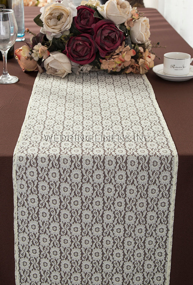 Lace Table Runner 12x108 Ivory