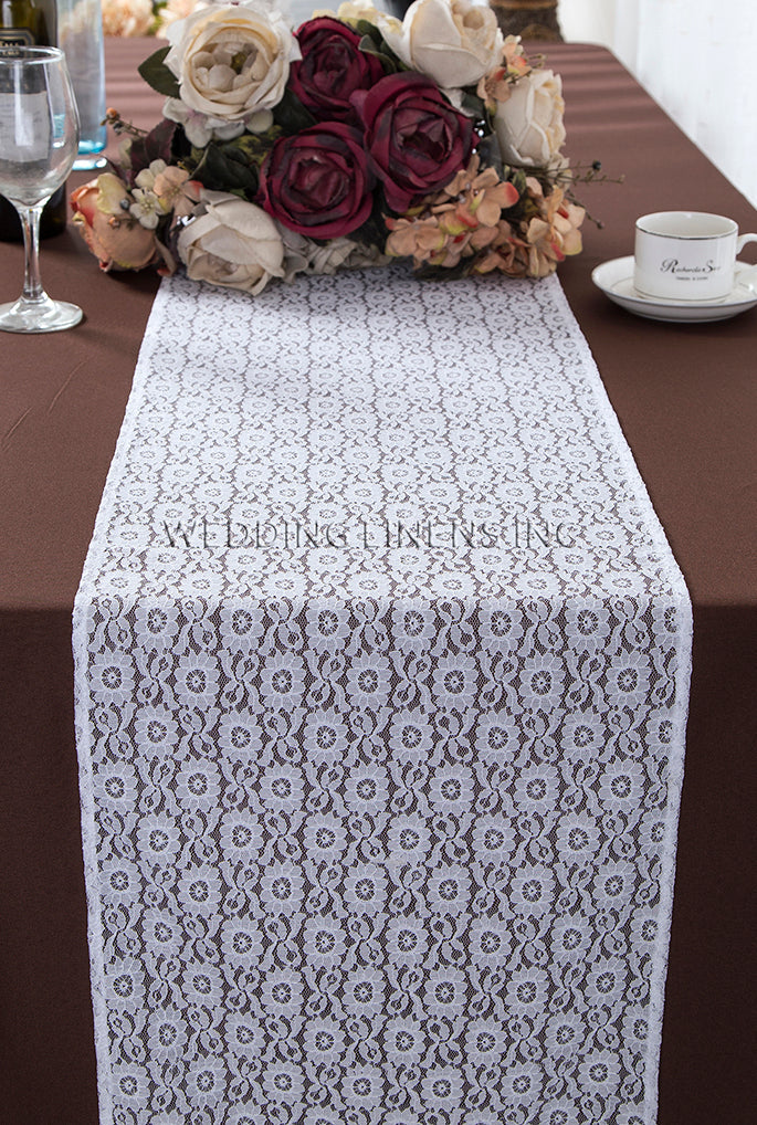 Lace Table Runner 12x108 White