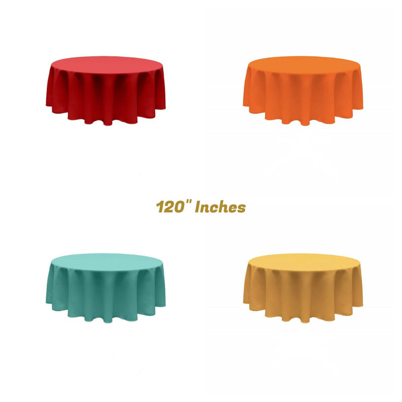 120" Round Poly Poplin Fabric - Seamless Tablecloth, 100% Polyester, 120" Diameter (1 Piece)