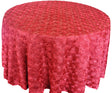 Round Satin Rosette Tablecloth 120" Apple Red