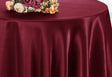 Round Satin Tablecloth 90" Burgundy