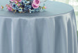 Round Satin Tablecloth 120 Dusty Blue