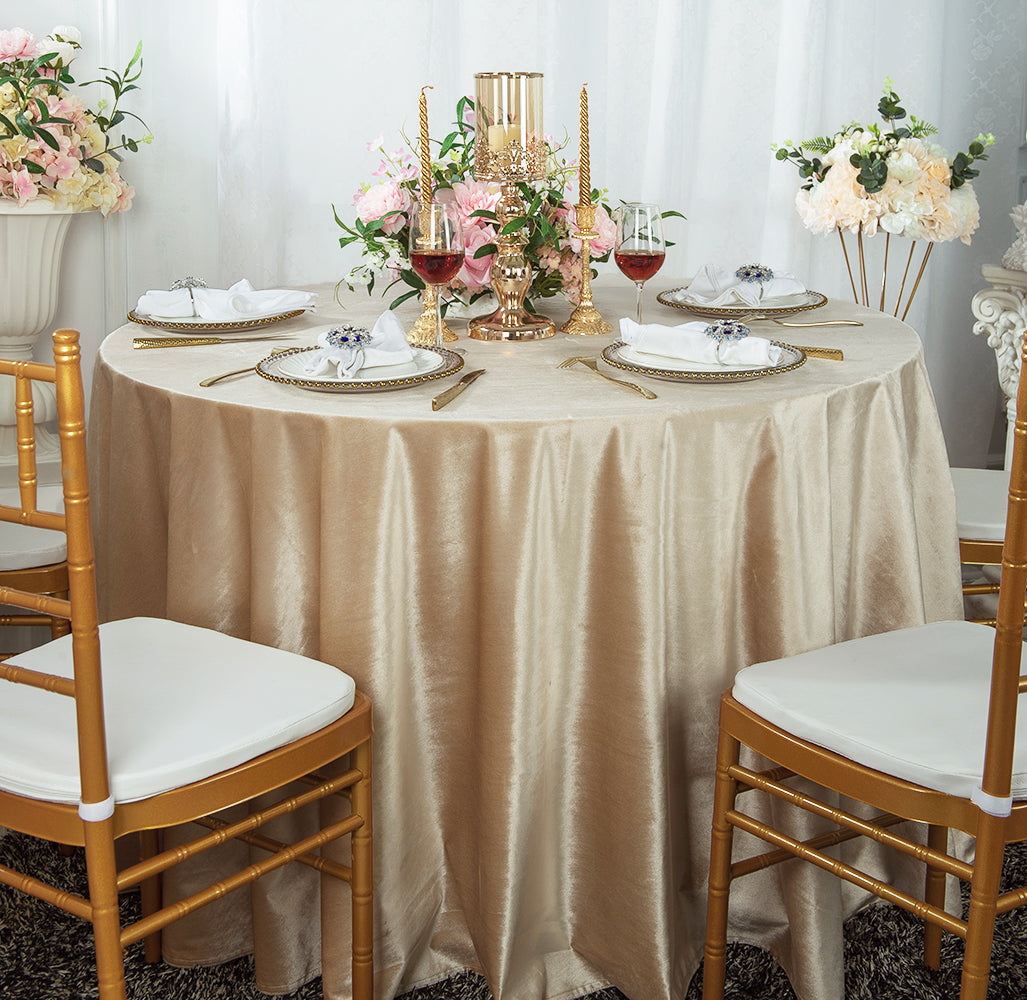 Seamless Italian Velvet Round Tablecloth