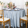 Round Velvet Tablecloth 120" Dusty Blue
