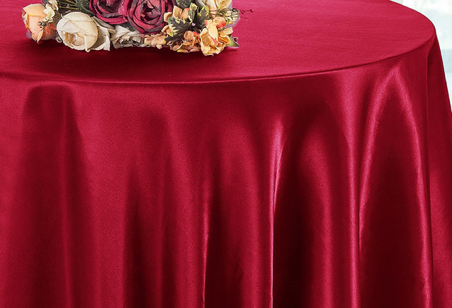 Round Satin Tablecloth 120" Apple Red