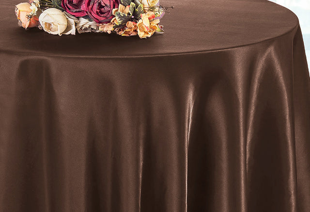 Round Satin Tablecloth 90" Chocolate