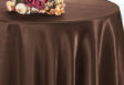 Round Satin Tablecloth 120" Chocolate