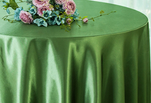 Round Satin Tablecloth 108" Clover Green