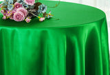 Round Satin Tablecloth 120" Emerald Green