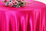 Round Satin Tablecloth 120" Fuchsia
