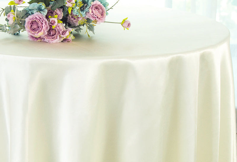 Durable Satin Round Tablecloth – Glossy Event Linen