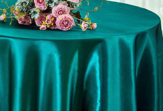 Round Satin Tablecloth 120" Seamless Oasis