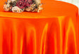 Round Satin Tablecloth 90" Orange
